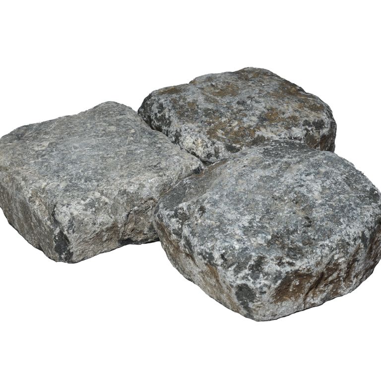 Application image for Reclaimed Belgian Bluestone Cobblestones - Worn Surface. The surface finish shown is . The dominant color shown is gray. The color mix creates a cool feeling.