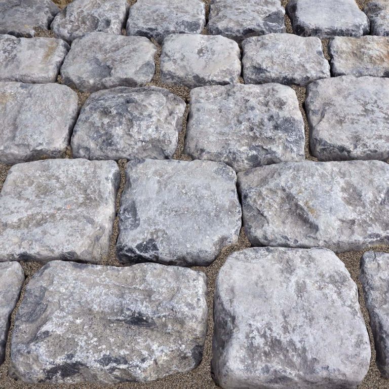 Reclaimed Belgian Bluestone Cobblestones - Worn Surface