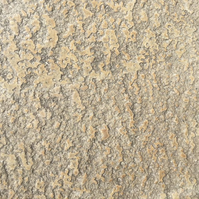 Color/Finish variation image for Granite Plank Pavers - Antiqued Surface. The dominant color shown is tan; with beige, brown, gray, orange/rust and cream secondaries. The color mix creates a warm feeling. Regular, speckled, blotched and swirled color patterns.