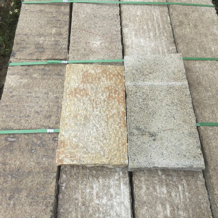 Application image for Granite - Antiqued Plank - Pavers. The dominant color shown is gray. The color mix creates a warm feeling.