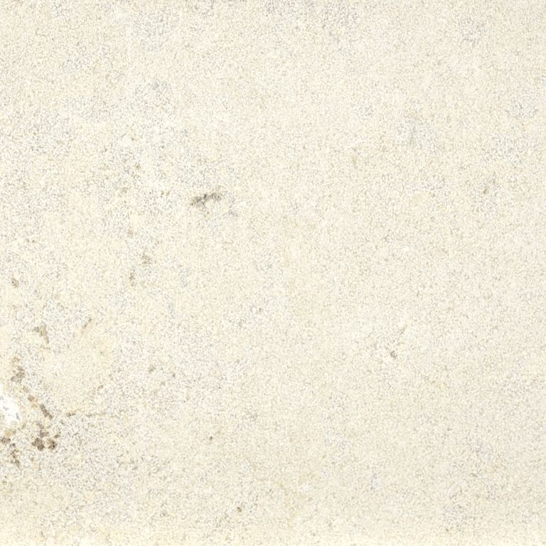 Color/Finish variation image for Bavarian Limestone - Beige - Interior Floor. The surface finish shown is sand blasted. Dominant colors shown are beige and cream; with white, yellow and tan secondaries. The color mix creates a warm feeling. Cloudy color pattern.