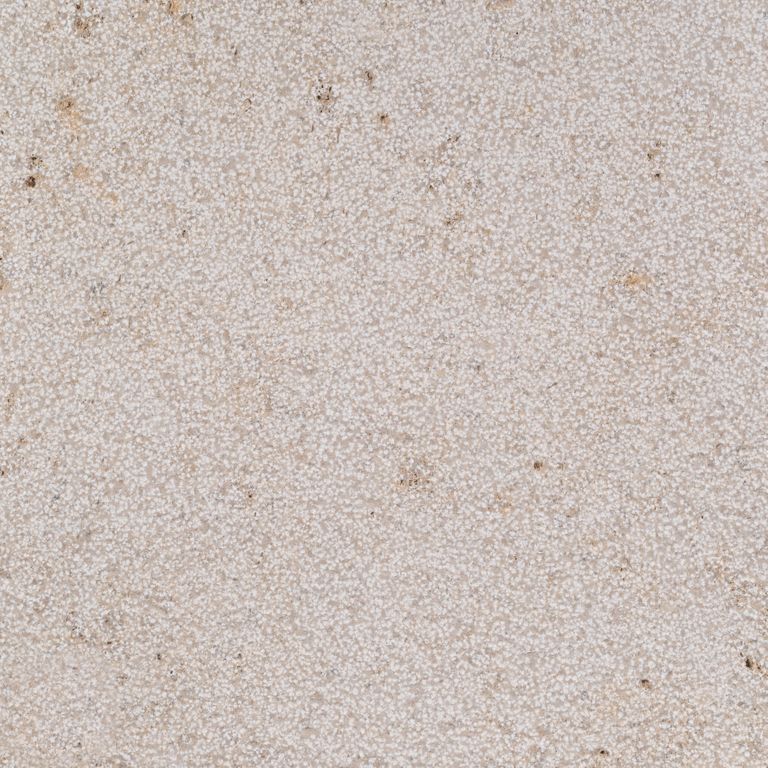 Color/Finish variation image for Bavarian Limestone Gala - Beige - Interior Floor. The surface finish shown is bush hammered. Dominant colors shown are beige and gray; with pink, white and tan secondaries. The color mix creates a warm feeling. Speckled color pattern.