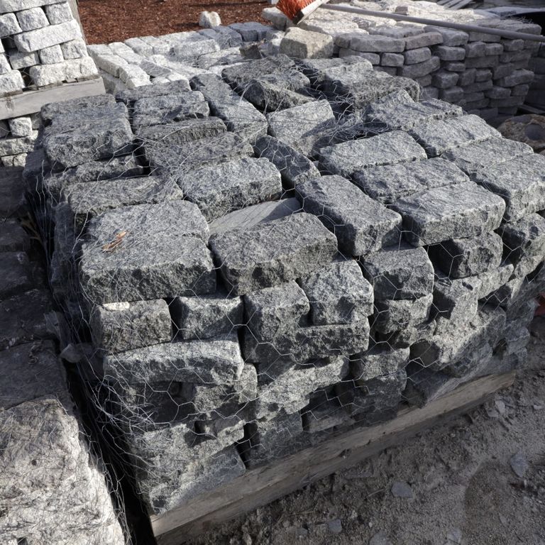 Application image for Black Granite Cobblestone - Rectangles. The dominant color shown is black.