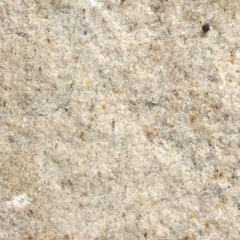 Swatch image cropped for Granite Cobblestones - Phoenician Buff. The surface finishes shown are split-face, split-face with flat plane and tumbled. Dominant colors shown are beige and tan; with brown, orange/rust and cream secondaries. Exhibits 