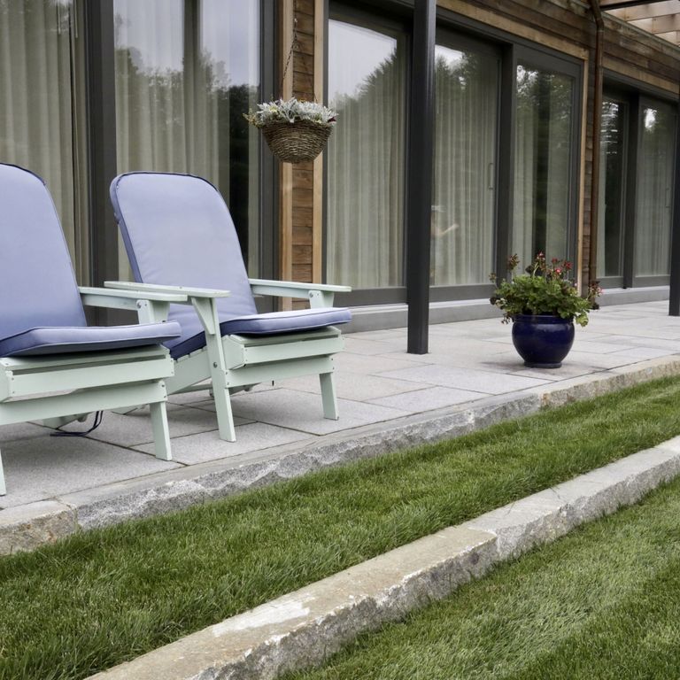 Reclaimed Third Generation Granite Curbstone - Lawn Steps