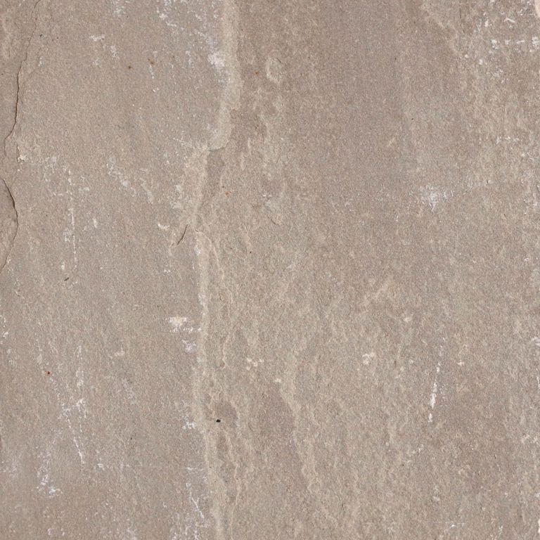 Color/Finish variation image for Lakeland Sandstone - Pavers. Dominant colors shown are brown and tan; with beige, gray and orange/rust secondaries. The color mix creates a warm feeling. Regular and linear color patterns.