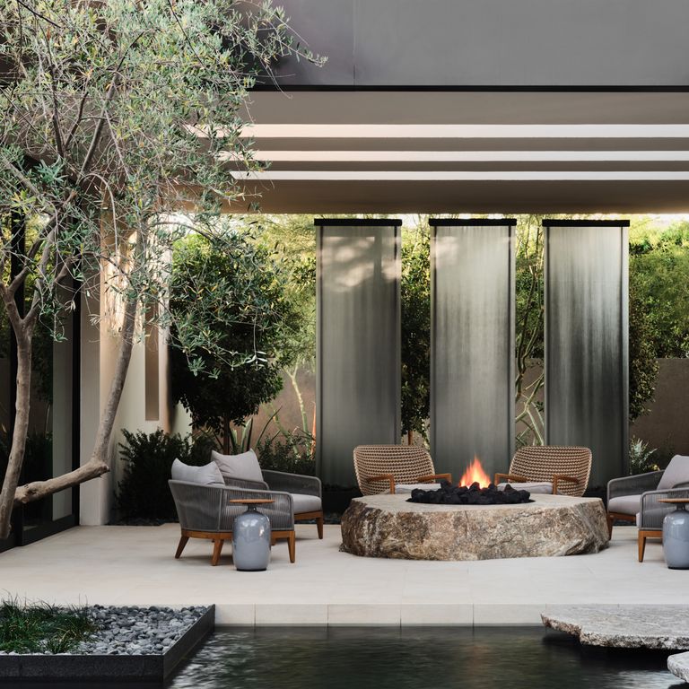 New England Fieldstone Boulders & Ledgestone - Sawn Fire Feature
