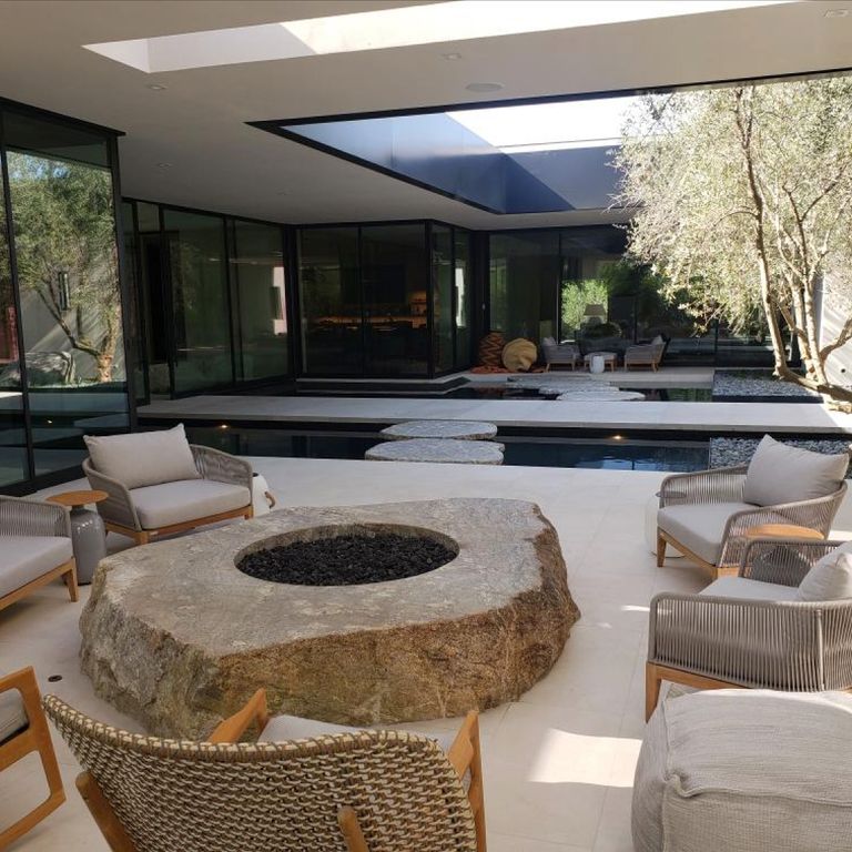 New England Fieldstone Boulders & Ledgestone - Sawn Fire Feature