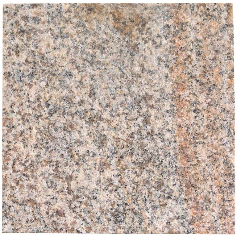 Color/Finish variation image for Cape Neddick Granite Full Color - Live Edge Steps. Dominant colors shown are beige, gray, orange/rust and tan; with brown, pink, white and cream secondaries. Exhibits 