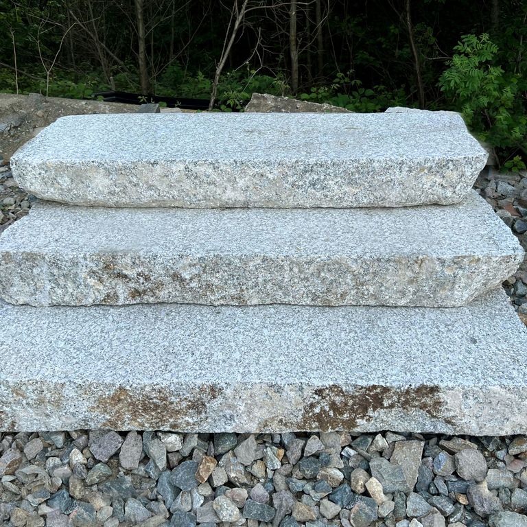Reclaimed Granite Bridge Blocks - Flamed Top Live Edge Steps