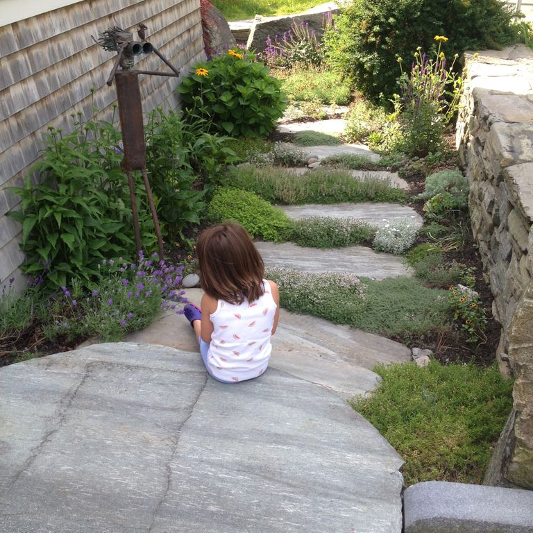 The image shows this product being used for path pavers and monolithic steps.