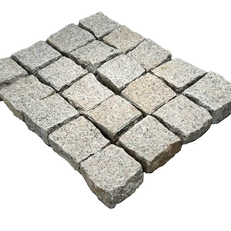 Application image for Salt & Pepper Granite - Splitface Cobblestones. The dominant color shown is gray. The color mix creates a warm feeling.