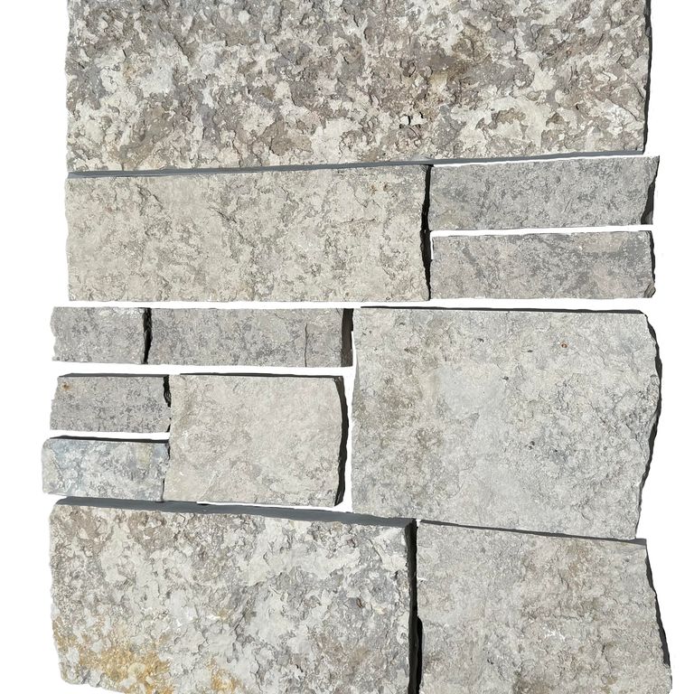 Lannon Gray Limestone Veneer - Bedface