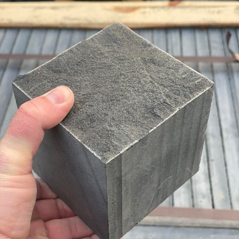 Best close-up image for Basalt = Black Moon - Cobblestone. The surface finish shown is split-face. The dominant color shown is gray. The color mix creates a cool feeling.