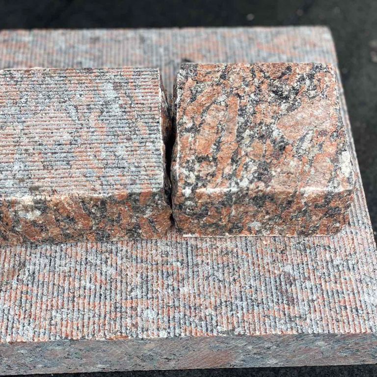 Application image for Red Crystal Granite - Cobblestones. Dominant colors shown are gray and red. The color mix creates a warm feeling.