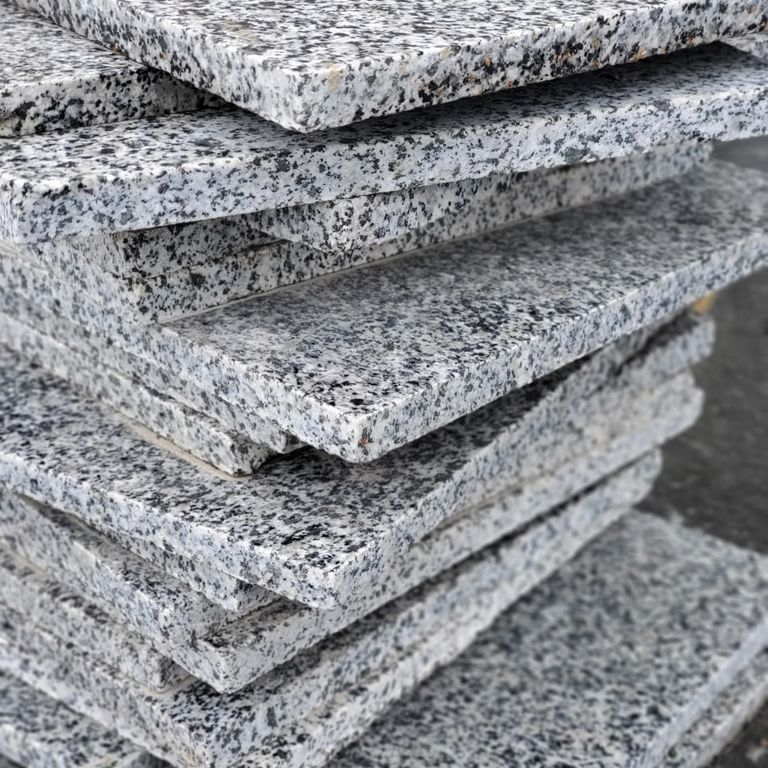 Application image for White House Granite - Pavers. Dominant colors shown are gray and white. The color mix creates a cool feeling.
