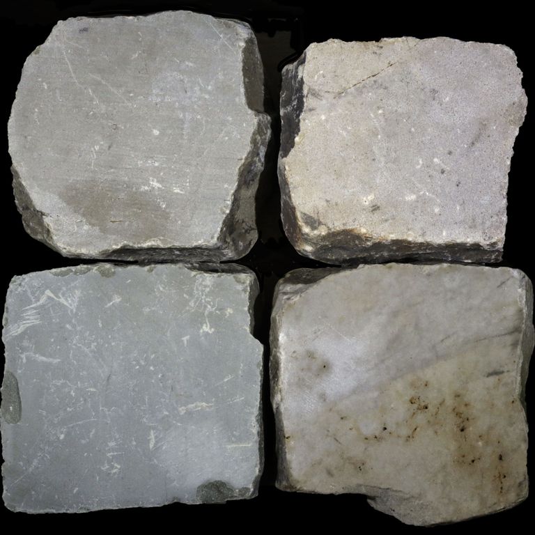 Application image for Reclaimed European Sandstone Cobblestones - Square - Flat Surface. The surface finish shown is sawn. The dominant color shown is gray. The color mix creates a warm feeling.