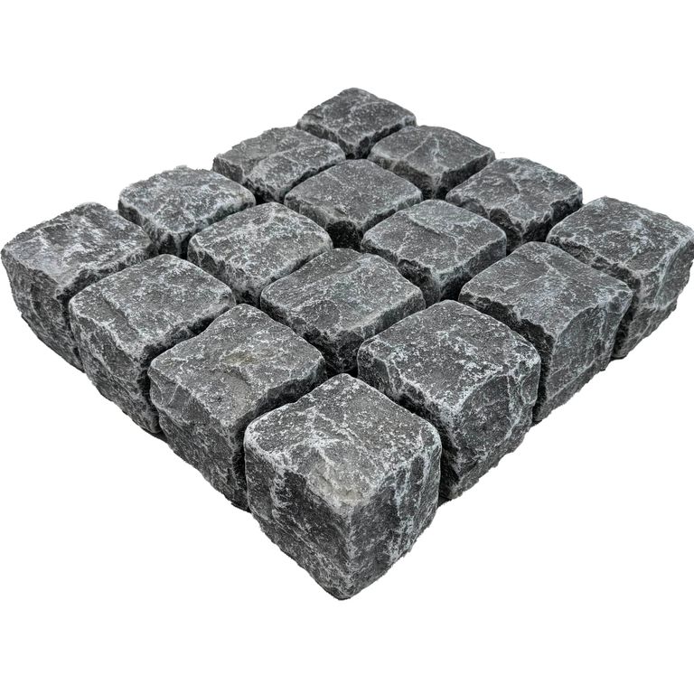 Highland Limestone Cobblestones - Square - Split & Tumbled Top, Split & Tumbled Sides