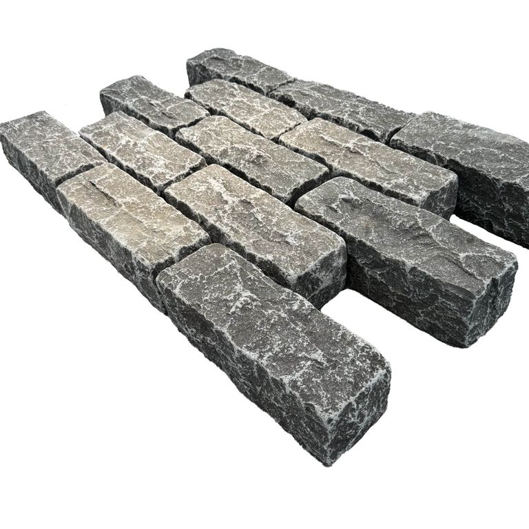 Highland Limestone Cobblestones - Rectangle - Split & Tumbled Top, Split & Tumbled Sides