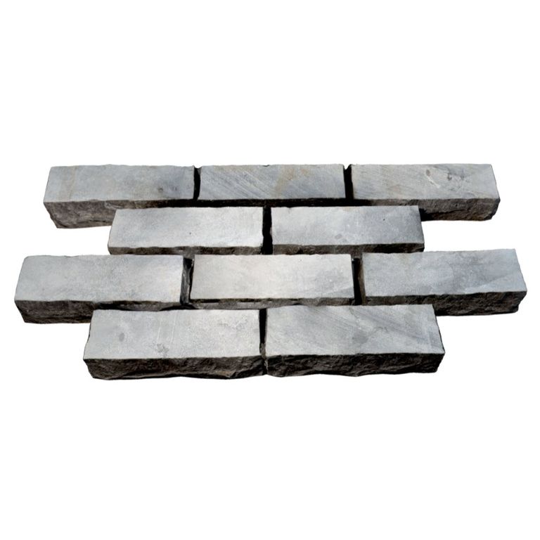 Limestone - Highland Cobblestones - Rectangle - Sawn Top, Split Sides