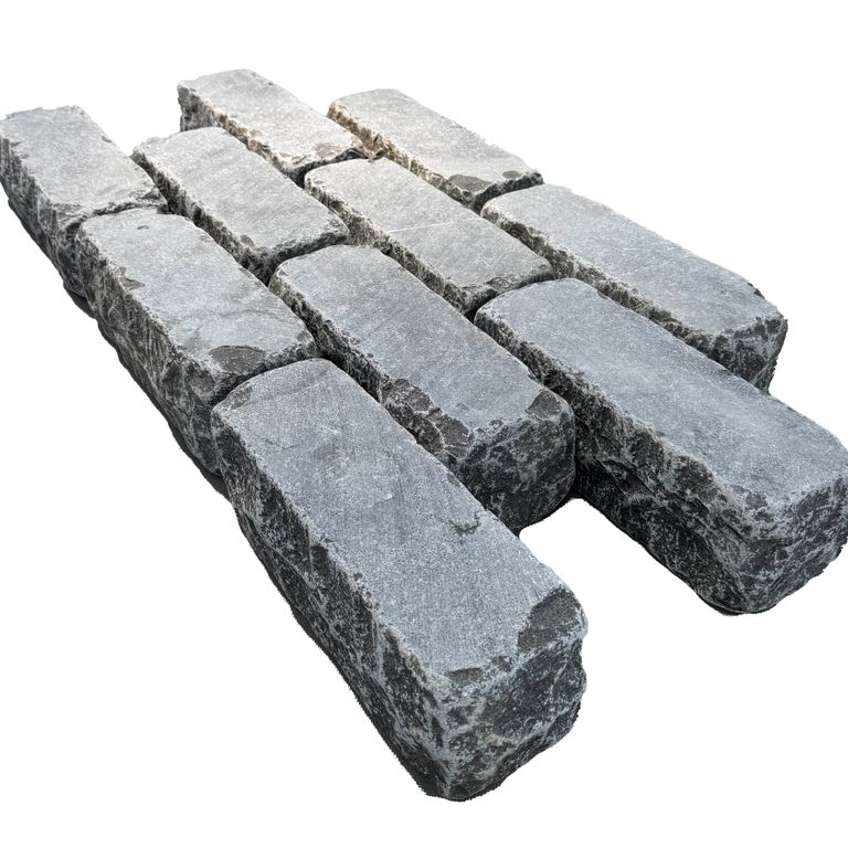 Highland Limestone Cobblestones - Rectangle - Sawn & Tumbled Top, Split & Tumbled Sides