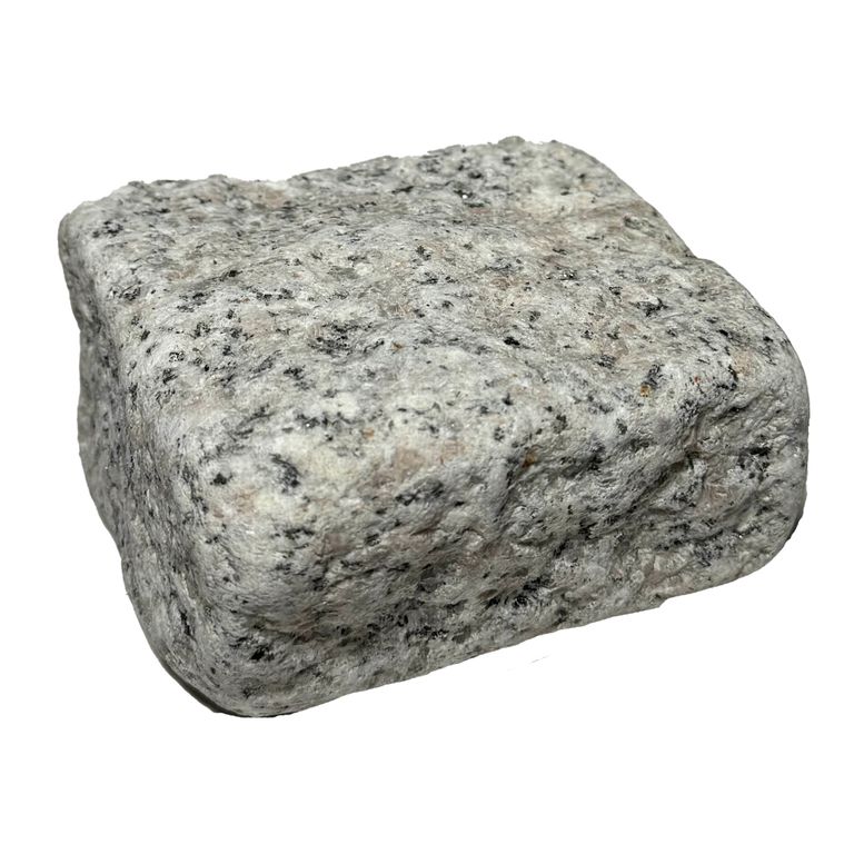 Oblique image for Salt & Pepper Granite - Tumbled Cobblestones. The surface finish shown is . The dominant color shown is gray.