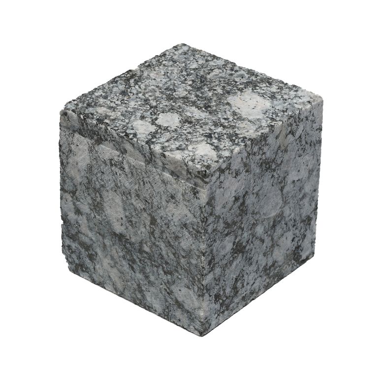 Feature image for Gray Leopard Granite - Cobblestones. The surface finish shown is flamed. The dominant color shown is gray. The color mix creates a cool feeling.