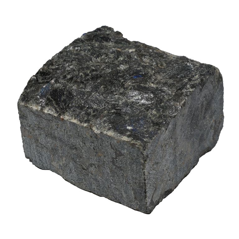 Application image for Labradorite Blue Seven Oceans - Natural Cobblestones. The surface finish shown is split-face. Dominant colors shown are black and gray. The color mix creates a cool feeling.