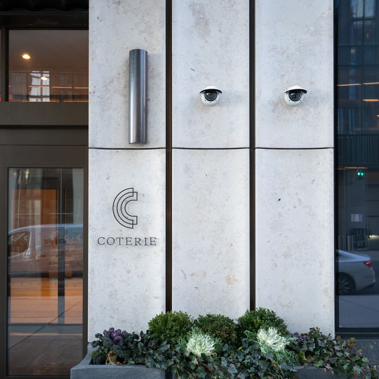 Application image for Bavarian Beige Limestone - Wall Cladding. The image shows this product being used for full bed veneer and thin veneer. The surface finish shown is honed. Dominant colors shown are beige and cream. The color mix creates a cool feeling.